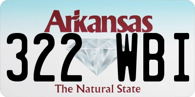 AR license plate 322WBI