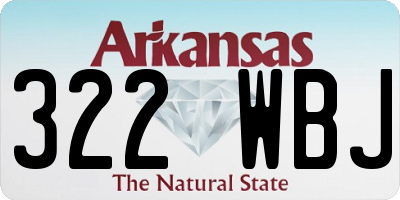 AR license plate 322WBJ