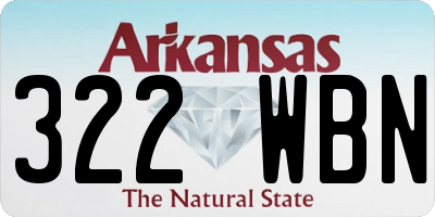 AR license plate 322WBN