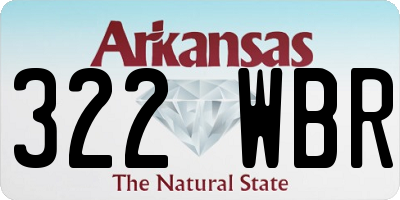 AR license plate 322WBR