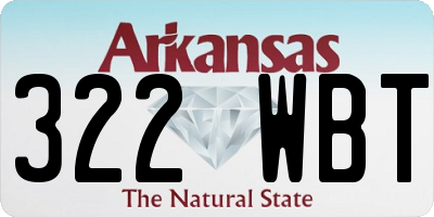 AR license plate 322WBT