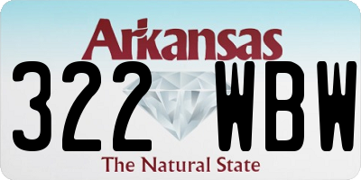 AR license plate 322WBW