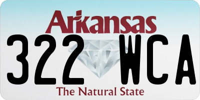 AR license plate 322WCA