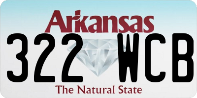 AR license plate 322WCB