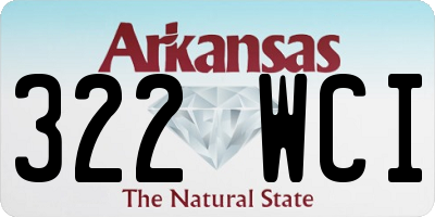 AR license plate 322WCI