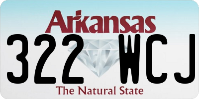 AR license plate 322WCJ