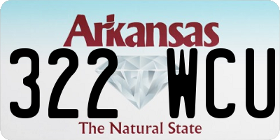 AR license plate 322WCU