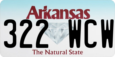 AR license plate 322WCW