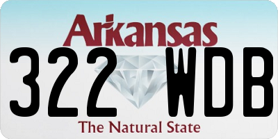 AR license plate 322WDB