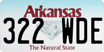 AR license plate 322WDE