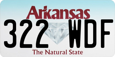AR license plate 322WDF