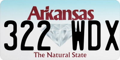 AR license plate 322WDX