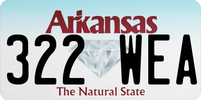 AR license plate 322WEA