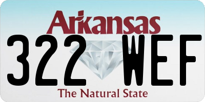 AR license plate 322WEF