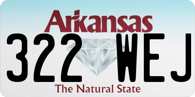 AR license plate 322WEJ