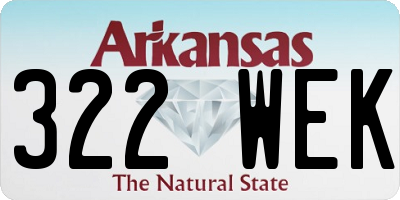 AR license plate 322WEK