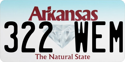 AR license plate 322WEM