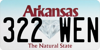 AR license plate 322WEN