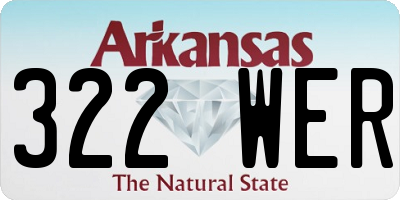AR license plate 322WER