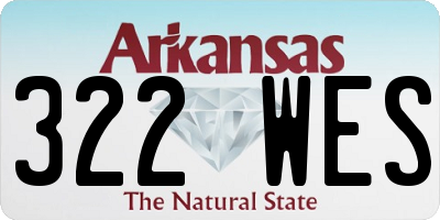 AR license plate 322WES