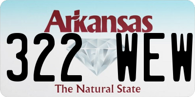 AR license plate 322WEW
