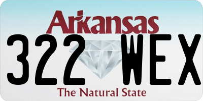 AR license plate 322WEX