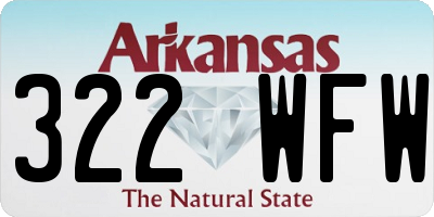 AR license plate 322WFW