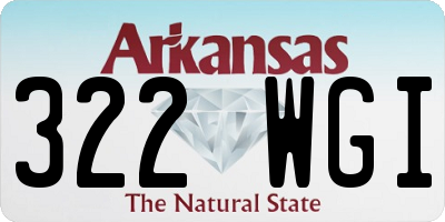 AR license plate 322WGI