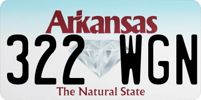 AR license plate 322WGN
