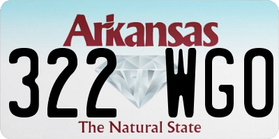 AR license plate 322WGO