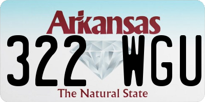 AR license plate 322WGU