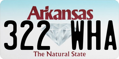 AR license plate 322WHA
