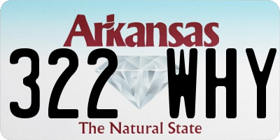AR license plate 322WHY
