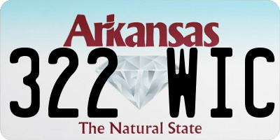 AR license plate 322WIC