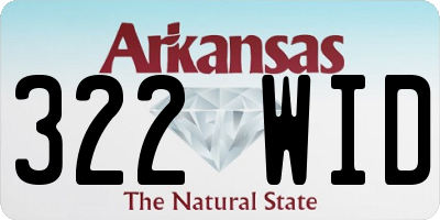 AR license plate 322WID