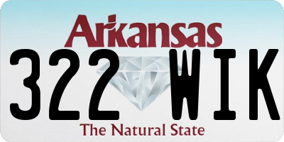 AR license plate 322WIK