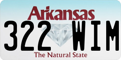 AR license plate 322WIM