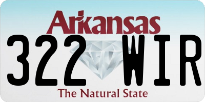 AR license plate 322WIR