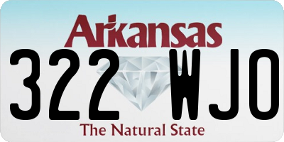 AR license plate 322WJO