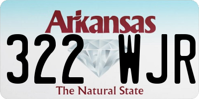 AR license plate 322WJR