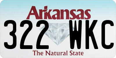 AR license plate 322WKC