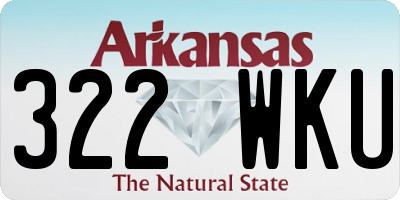 AR license plate 322WKU
