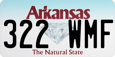 AR license plate 322WMF