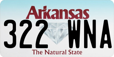 AR license plate 322WNA