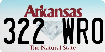 AR license plate 322WRO