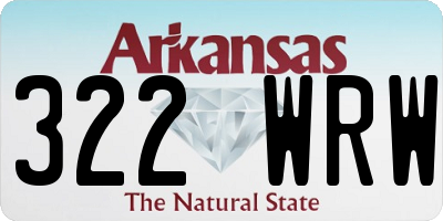 AR license plate 322WRW