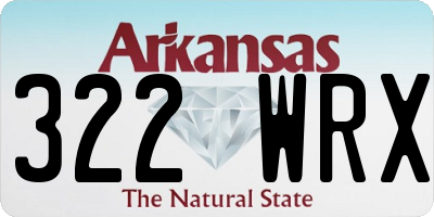 AR license plate 322WRX