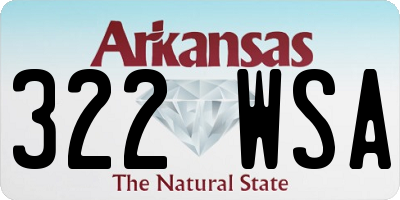AR license plate 322WSA