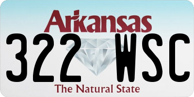 AR license plate 322WSC