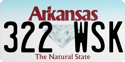 AR license plate 322WSK